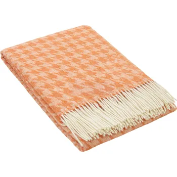 deka Vlněný pléd korálový - kohoutí stopy