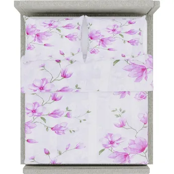 Povlečení Tegatex Povlečení krep - fialová magnólie 70*90 cm, 140*200 cm