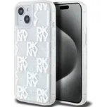DKNY Liquid Glitter Checkered Pattern Zadní Kryt pro iPhone 15 Barva: Průhledná