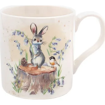 Leonardo, Anglie Leonardo - Porcelánový hrnek Králíček modré zvonky a ptáček v dárkové krabičce - 275 ml