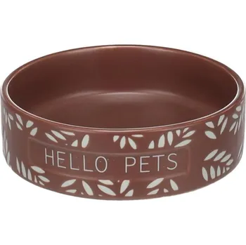 Miska keramická pro hlodavce FLAMINGO Leafs hnědá 12cm (200ml)