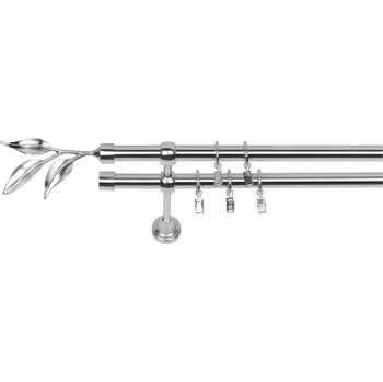 Garnýž Dekodum Dvouřadá Garnýž Bavaro 19/19 mm ocelový efekt 400 cm