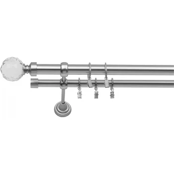 Dvouřadá Garnýž Belluna 25/19 mm matný chrom 360 cm