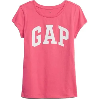 Dívčí tričko Dívčí tričko GAP HERITAGE VALUE LOGO S Růžová, Bílá