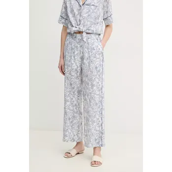 Dámské kalhoty Lněné kalhoty Pepe Jeans DUANA dámské, bílá barva, široké, high waist, PL211818 00X, vel. M