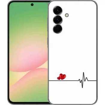 Pouzdro na mobilní telefon Gelový kryt mmCase na Samsung Galaxy A56 5G - srdce a tep bílé pozadí