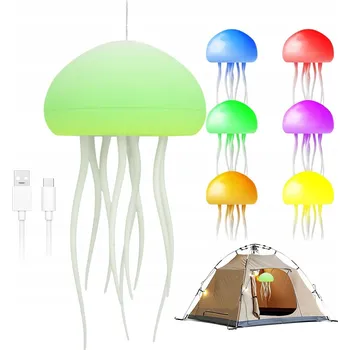 Lampička NOČNÍ LAMPA MEDUSA NOČNÍ LAMPA PRO DĚTI HLASOVÉ OVLÁDÁNÍ 12 BAREV