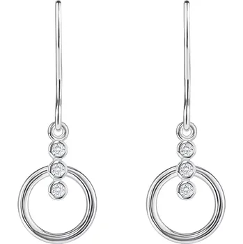 Náušnice Stříbrné 925 náušnice - kruh, kulatý pásek se zirkony, afro háček