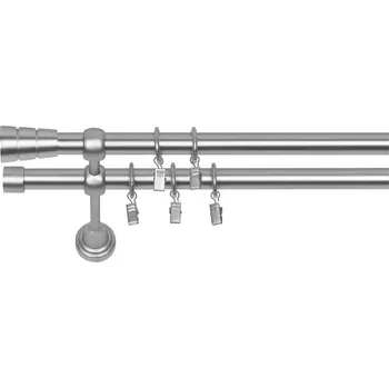 Garnýž Dekodum Dvouřadá Garnýž Walec Basic 19/19 mm matný chrom 120 cm