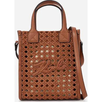 Kabelka CROSSBODY KARL LAGERFELD K/SKUARE N/S PHONE CB WOVEN DARK TAN