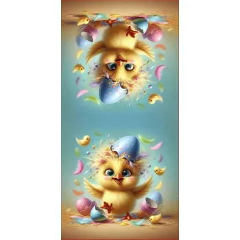 Panel- Velur na polštářek - Kuřátko 100x50