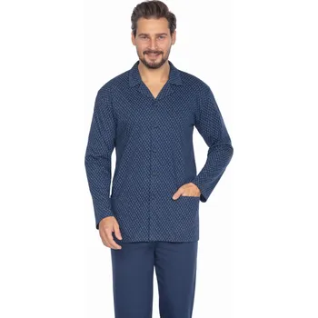 Pánské pyžamo Rozepínací pásnké pyžamo REGINA.1384 tmavě modrá XXL 0