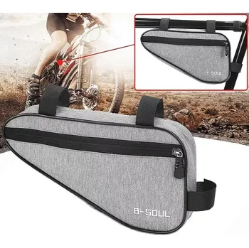 brašna na kolo Brašna na kolo B-SOUL RO49S (Světle šedá cyklistická brašna na rám kola o rozměru 26 x 14 x 6 cm)