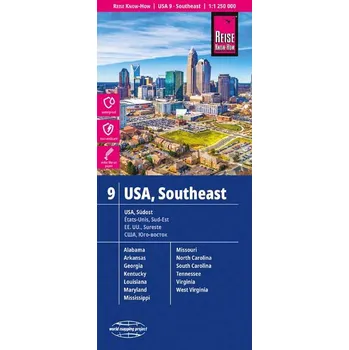 Reise Know-How Verlag mapa USA southeast 1:1,25 mil. voděodolná
