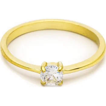 Prsten BRUNOshop.cz Jemný zásnubní prsten GOLD s kamínkem Velikost: 8 (EU: 56,5 - 58,5)