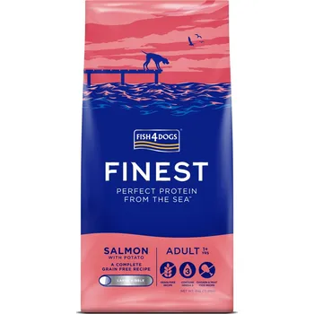 Krmivo pro psa FISH4DOGS Granule velké pro dospělé psy Finest losos s bramborami 6 kg, 1+