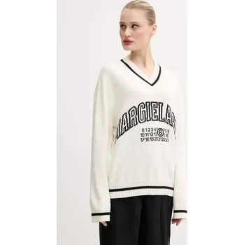 Dámský svetr Svetr z vlněné směsi MM6 Maison Margiela dámský, béžová barva, S52HN0009.M13085 01X, vel. S