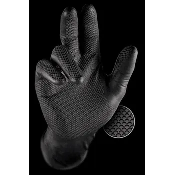 NITRILOVÉ OCHRANNÉ RUKAVICE GRIPPAZ 2445 ČERNÉ 240 MM 5,5G (BAL. 50 KS) VEL. XL Grippaz
