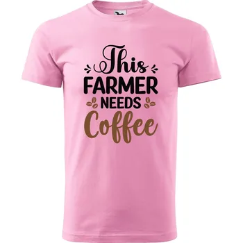 Pánské tričko DOBRÝ TRIKO Pánské tričko s potiskem Farmer coffee Velikost: S, Barva: Růžová