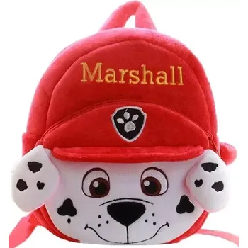 Městský batoh Dětský plyšový batoh Marshall (Dětský červený plyšový batoh - měkké zádové popruhy)