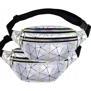 Ledvinka Dámská ledvinka SILVER RO999 (Prostorná dámská ledvinka o rozměrech 28 x 14 cm, barva stříbrná)