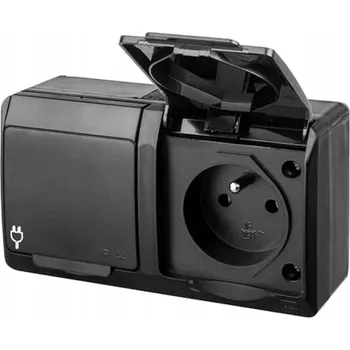 Elektrická zásuvka Elektrická Zásuvka hermetická MojeLedy černá