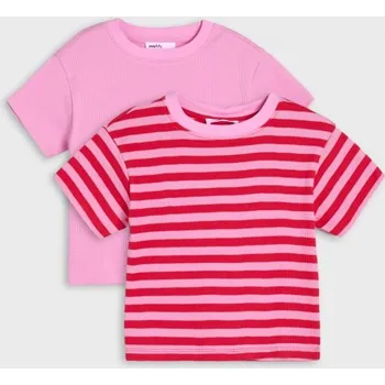 Dívčí tričko Sinsay - Sada 2 triček - růžová - 190DJ-11X - 190DJ-11X-74