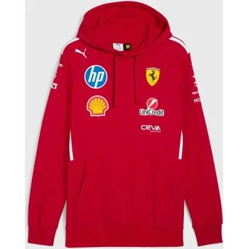 Pánská mikina Týmová mikina s kapucí Scuderia Ferrari F1 s logy sponzorů S
