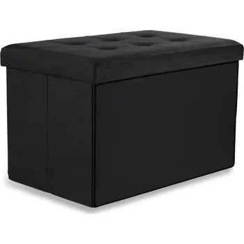 Zahradní lavice Skládací lavička s víkem XL sametová, černá