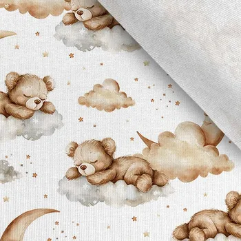 Teplákovina Takoy 150 cm medvídek na obláčku