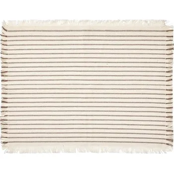 Prostěradlo Bavlněné prostírání Broste ELOUISE 41x32cm bílé-hnědý proužek