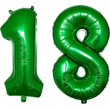 Balónek ZELENÉ 18 fóliové balónky číslice osmnáct na helium