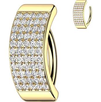 Piercing Šperky4U Piercing do pupíku se štítem se zirkony - WP0086-GD