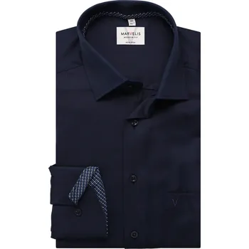 Pánská košile Marvelis pánská společenská košile Modern Fit 7222 64 18 Modrá 44