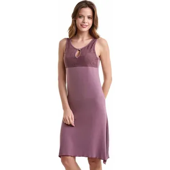 Dámské noční prádlo Luisa Moretti Dámská bambusová košilka LAURA, Borůvková, V dárkovém boxu, Bambusové vlákno 100%, S krajkou - vel. S