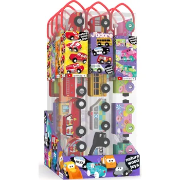 plyšák Sada dřevěných autíček v tubě