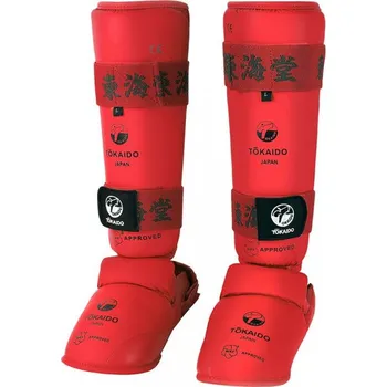 Chránič holeně pro bojový sport Píšťalka a chrániče náhubku Tokaido, červené
