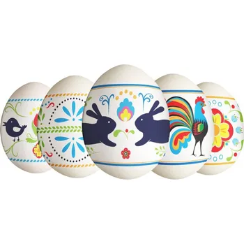 Velikonoční dekorace Termonálepky na velikoční vajíčka - lidové motivy - 12 kusů