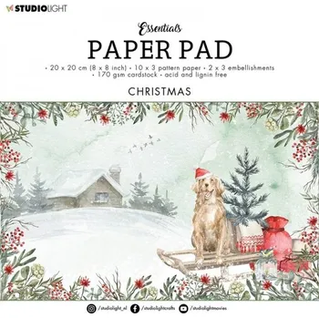 Kreativní blok papírů a obrázků k vystřižení Studio Light, 20 x 20 cm – Vánoce doma