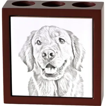 Zlatý retrívr - stojan na tužky s motivem psa, organizér na stůl s potiskem