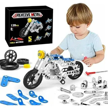 ostatní stavebnice KOVOVÉ STAVEBNÍ STAVEBNICE ŠROUBY TECHNICKÁ HRAČKA MOTOR 139