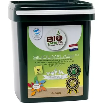 Hnojivo Biotabs Silicium Flash 4.5 kg NEW (100% organické hnojivo, zvyšující odolnost vůči teplu, suchu, škůdcům a patogenům. Obsahuje vysokou dávku křemíku.)