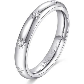 Prsten S'Agapõ Dámský ocelový prsten s krystaly For Love SFV39 58 mm + 2 měsíce na vrácení zboží