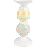 Velikonoční svícen s pastelovými kraslicemi – 10x22 cm