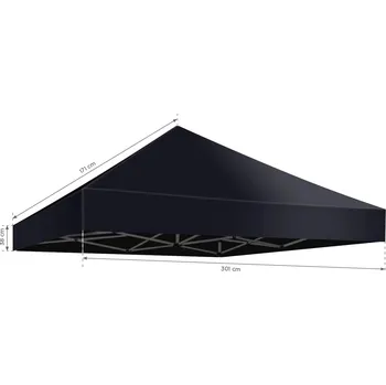 MH Technic s.r.o. Textilní střecha pro reklamní stany 3x3 - černá