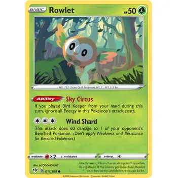 Karetní hra Pokémon TCG Rowlet 011/189