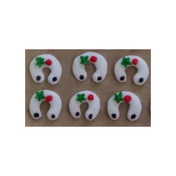 Jedlá dekorace na dort Cukrová ozdoba - PODKOVY bílé