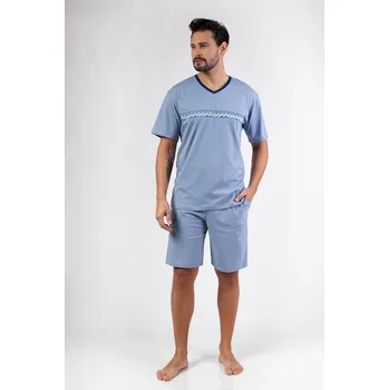 Pánská móda 476 PÁNSKÉ PYŽAMO W/25 Modrá M