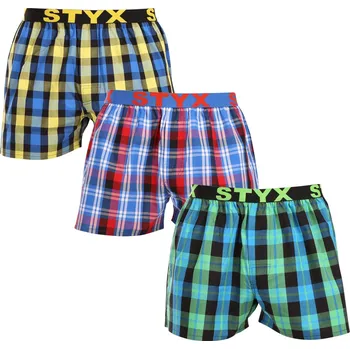 Trenýrky 3PACK pánské trenky Styx sportovní guma vícebarevné (3B103739) M Možnost vrácení zboží ZDARMA do 120 dnů!