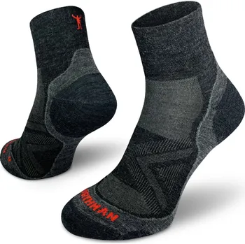 Pánské ponožky Northman Běžecké antibakteriální ponožky Run Merino PRO Mid Velikost: 36-38 Antracitové Profesionální Běžecké Merino Ponožky